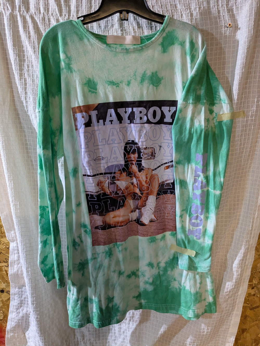 PLAYBOY Green Tie-Dye Long Sleeve Top